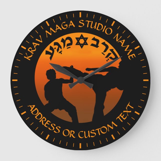 Krav Maga israelisches Kampfsystem Große Wanduhr (Vorderseite)