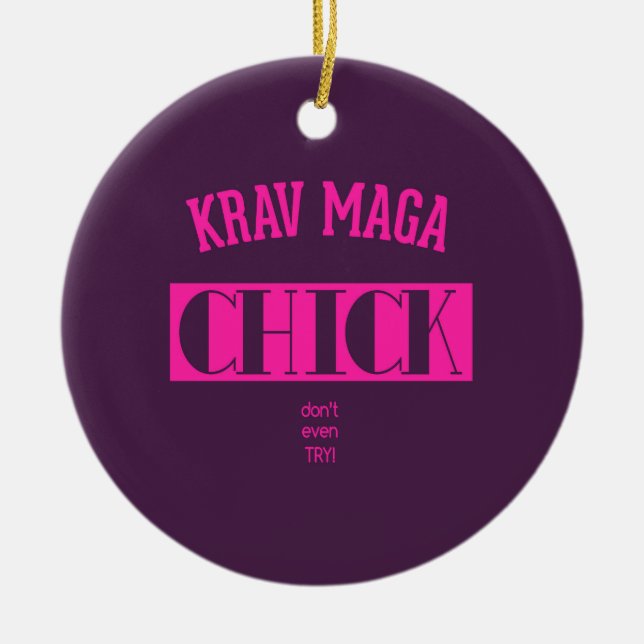 Krav Maga Küken - versuchen nicht einmal Keramik Ornament (Vorne)
