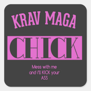 Krav Maga Küken - Verwirrung mit mir Quadratischer Aufkleber