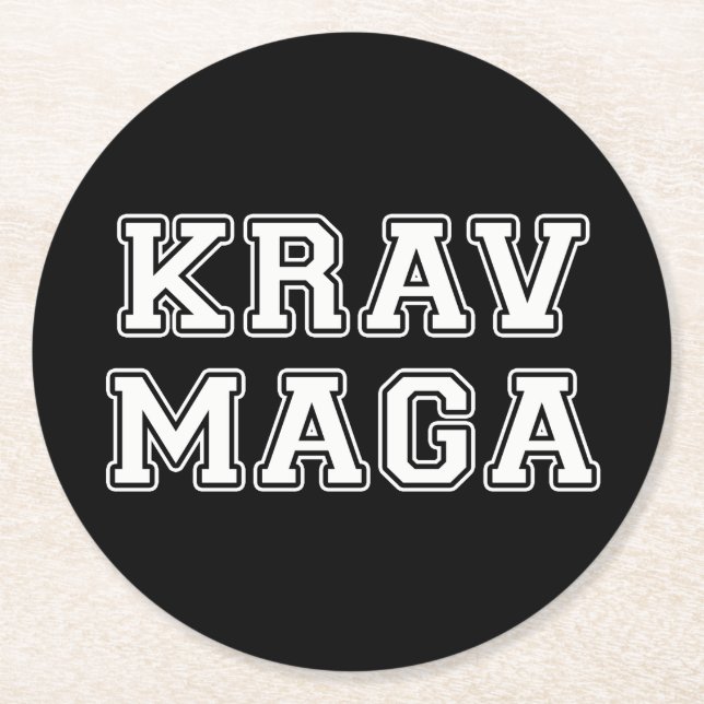 Krav Maga Runder Pappuntersetzer (Vorderseite)