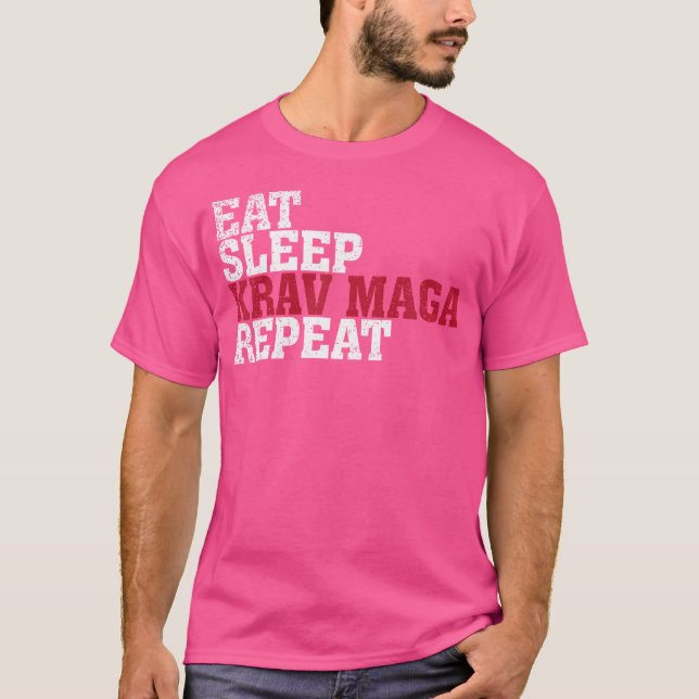 Krav Maga Shirt Geschenk essen Sleep Krav Maga Wie (Vorderseite)