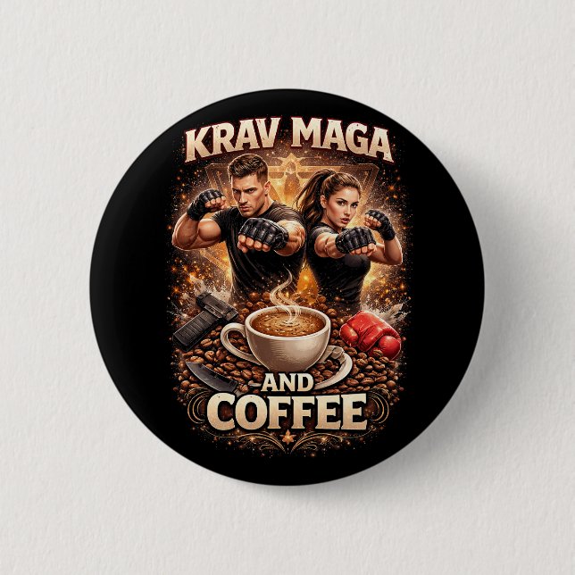 Krav Maga und Kaffee Button (Vorderseite)
