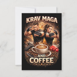 Krav Maga und Kaffee Dankeskarte