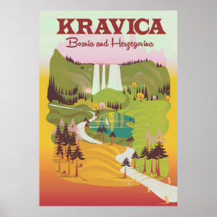 Kravica Wasserfälle Bosnien und Herzegowina Poster