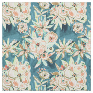 KRAWALL dunkles Aquarell Boho mit Blumen Stoff
