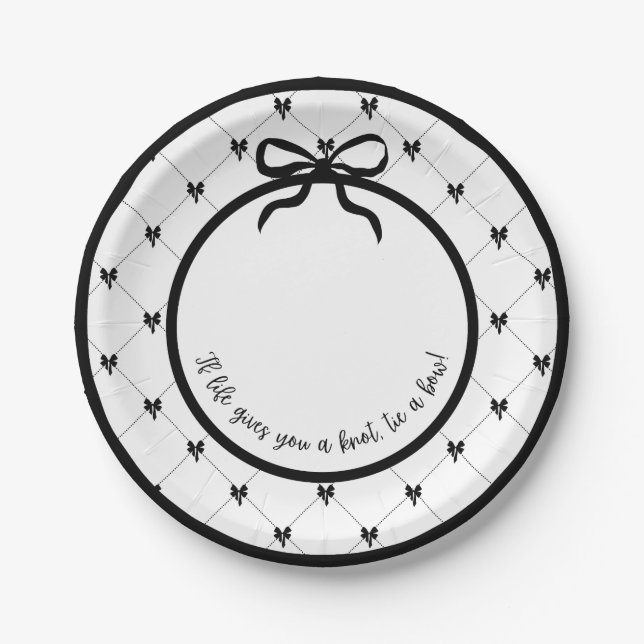 Krawatte a Bow 7" Platte Pappteller (Vorderseite)