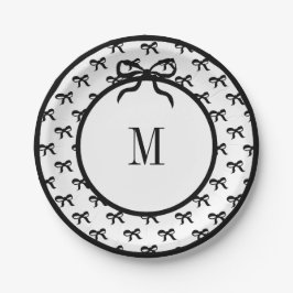 Krawatte a Bow (Large Bows) Mit Monogramm 7" Platt Pappteller