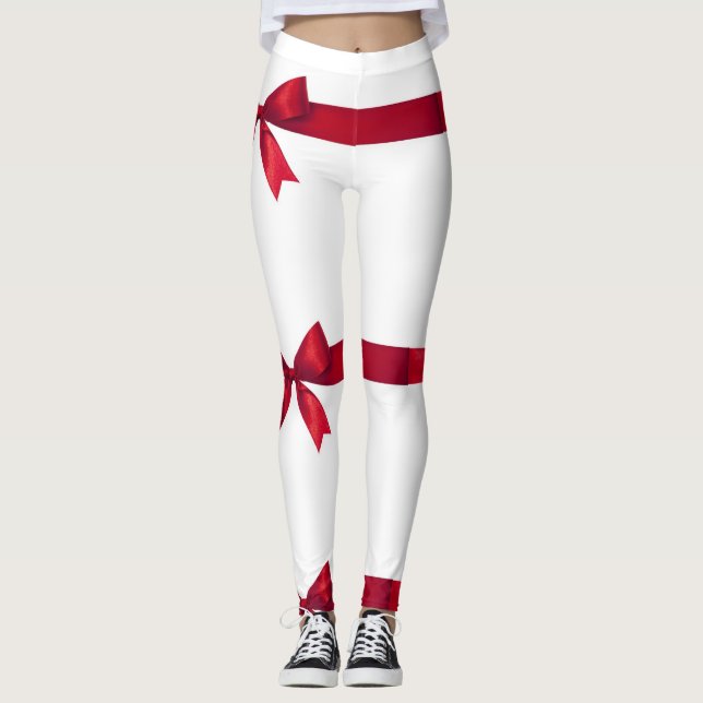 **KRAWATTE A "RED RIBBONS" AUF IHREM GAL** LEGGINGS (Vorderseite)