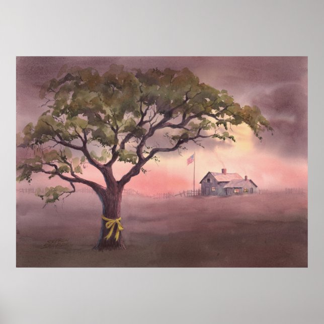 KRAWATTE a YELLOW RIBBON by SHARON SHARPE Poster (Vorne)