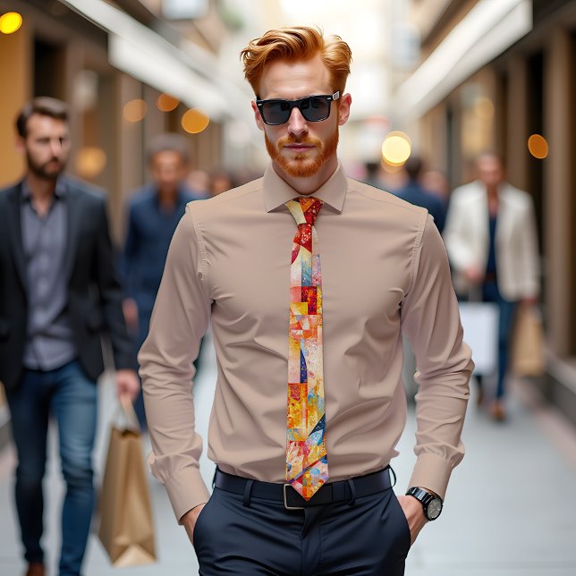 Krawatte Abstrakter Kunst in der Blumengeometrie (Von Creator hochgeladen)