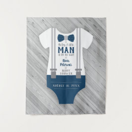 Krawatte Babydusche hinten, Marine, Aqua Wandteppich