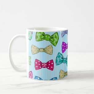 Krawatte, blaue Streifen, Aquarell. Kaffeetasse