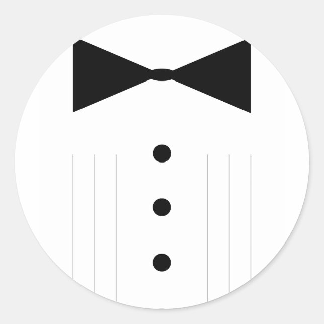Krawatte Bowtie Tuxedo Runder Aufkleber (Vorderseite)