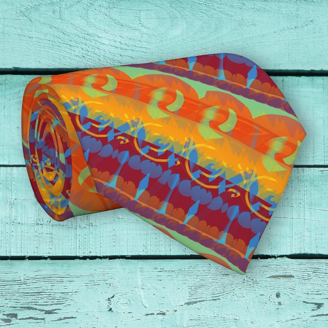 Krawatte der farbenfrohen künstlerischen Streifenm (Tie featuring a modern artistic and colorful stripe pattern.)