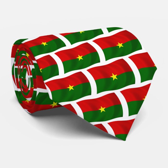 Krawatte der Flagge Burkina Faso (Gerollt)