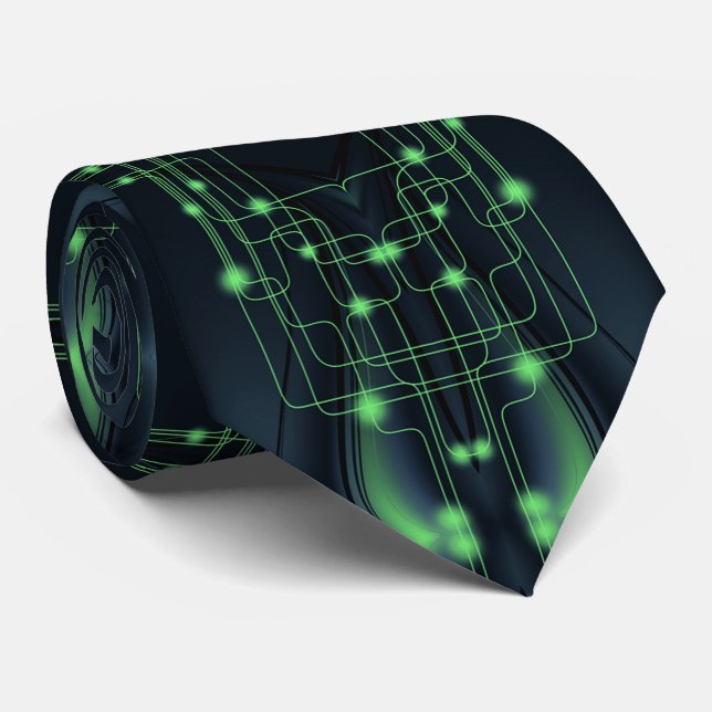 Krawatte der grünen Leuchttechnologie (Gerollt)