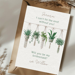 Krawatte der "Knot Boho Pflanze Bridesmaid"-Vorsch Einladung