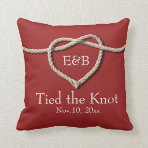 Krawatte des Knot Red Wedding Pillow Kissen