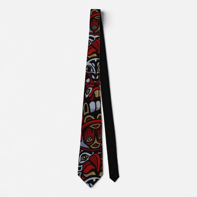 Krawatte des Totem Pole Art Krawatte Necktie (Vorderseite)