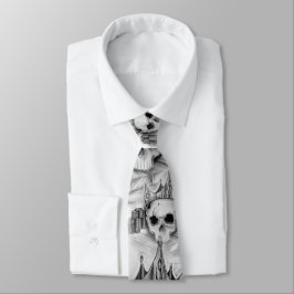 Krawatte des Totenkopfs mit Krone und Gold