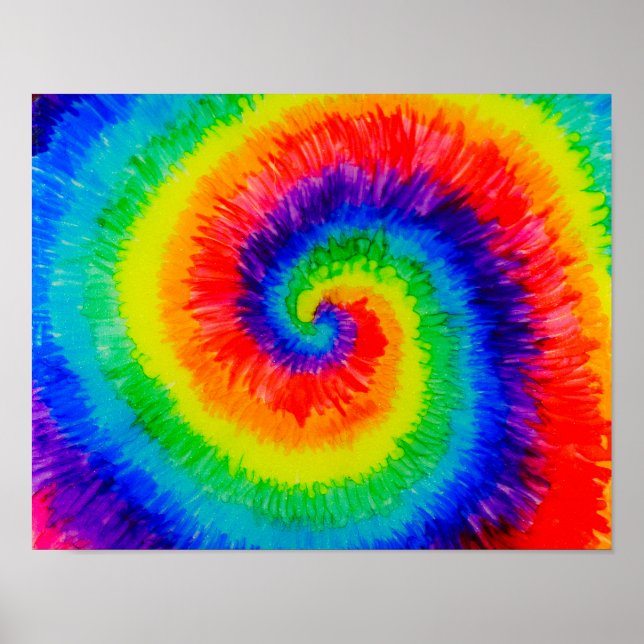Krawatte Die Regenbogen in der Alkoholtinte Poster (Vorne)