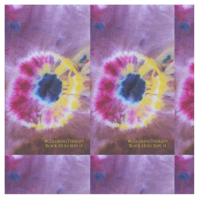 Krawatte-Dye Black Hole Sun #1 Stoff (Nahaufnahme)