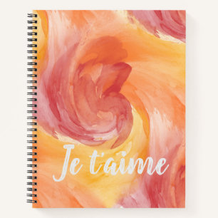 Krawatte-Dye Flame Rote Orangefarbene farbige Lieb Notizbuch