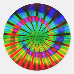 Krawatte-Dye Groovy Rainbow Runder Aufkleber
