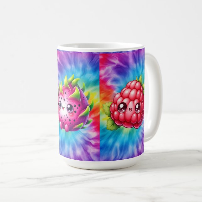 Krawatte-Dye Happy Dragon Fruit Kaffeetasse (VorderseiteRechts)
