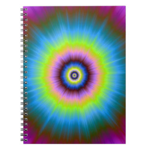 Krawatte-Dye in blaurosa-gelbes Notebook Notizblock