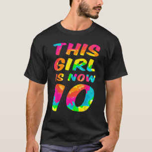 Krawatte-Dye Lettering Girl Daughter 10. Geburtsta T-Shirt