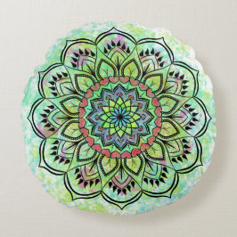Krawatte-Dye Mandala Meditation Rundkissen Rundes Kissen