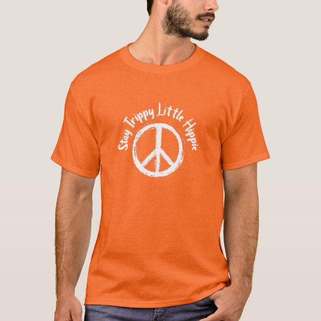 Krawatte Dye Peace Sign Bleibe Trippy Little Hippi T-Shirt (Vorderseite)