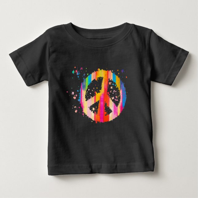 Krawatte Dye Peace Signature Hippie Bohemisch Fest Baby T-shirt (Vorderseite)