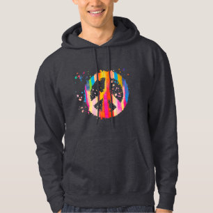 Krawatte Dye Peace Signature Hippie Bohemisch Fest Hoodie
