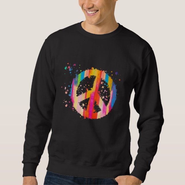 Krawatte Dye Peace Signature Hippie Bohemisch Fest Sweatshirt (Vorderseite)