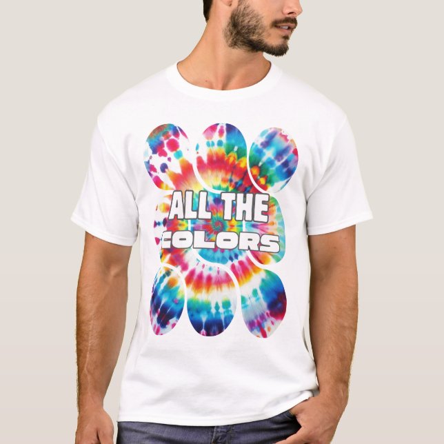 Krawatte Dye Retro Funky Colors T-Shirt (Vorderseite)