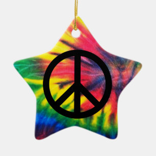 Krawatte Dyed Black Peace Sign Keramikornament