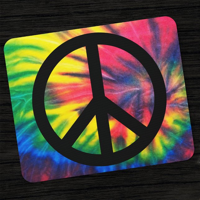 Krawatte Dyed Black Peace Sign Mousepad (Von Creator hochgeladen)