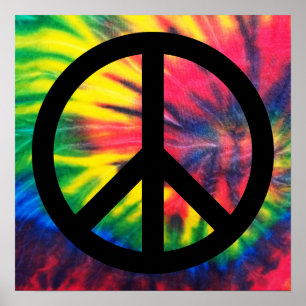 Krawatte Dyed Black Peace Sign Poster