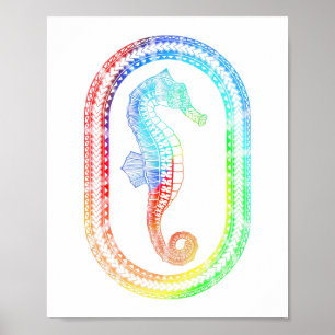 Krawatte Dyed Colors Tribal Seepferd Poster