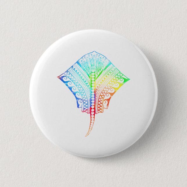 Krawatte Dyed Colors Tribal Stingray Button (Vorderseite)
