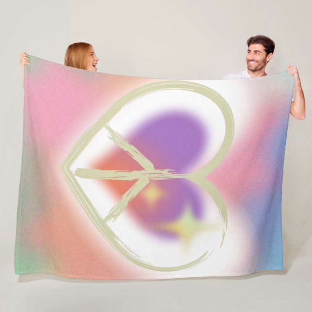 Krawatte Dyed Heart Peace Sign Fleecedecke (Beispiel)