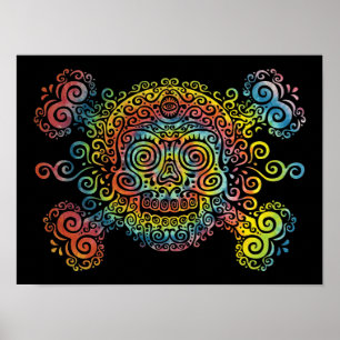 Krawatte-Dyed Sugar Skull Poster