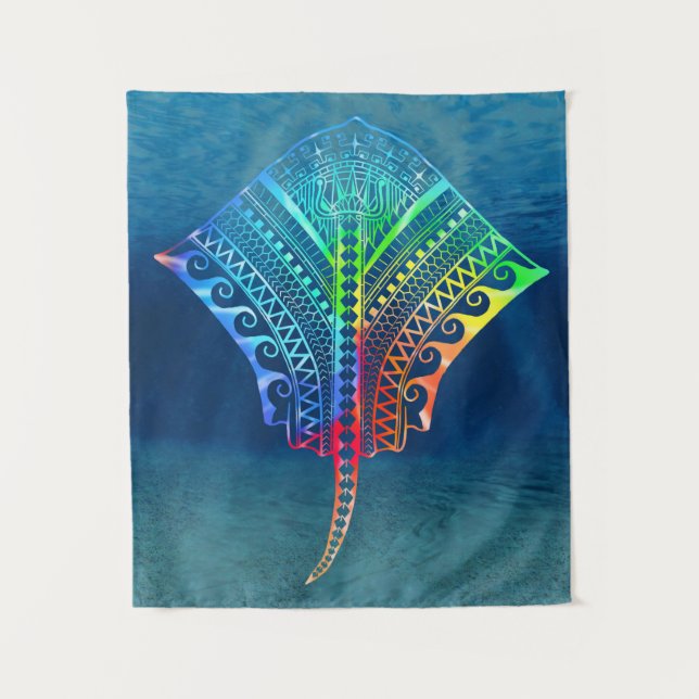 Krawatte Dyed Tribal Stingray Wandteppich (Vorderseite)
