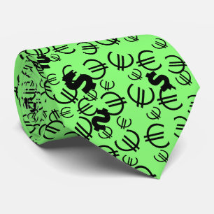 Krawatte eines Funky Yellow Dollar Euro Money