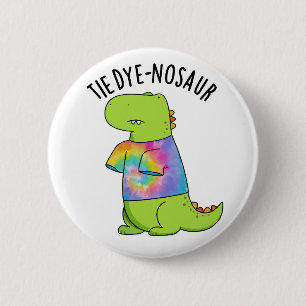 Krawatte-Farbstoff-Nosaur Funny Dinosaur Pun Button