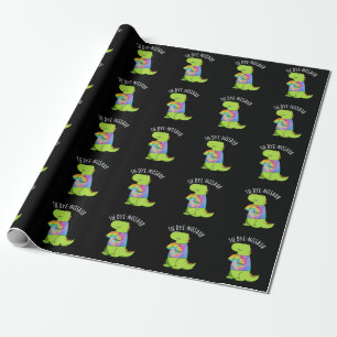 Krawatte-Farbstoff-Nosaur Funny Dinosaur Pun Dark  Geschenkpapier