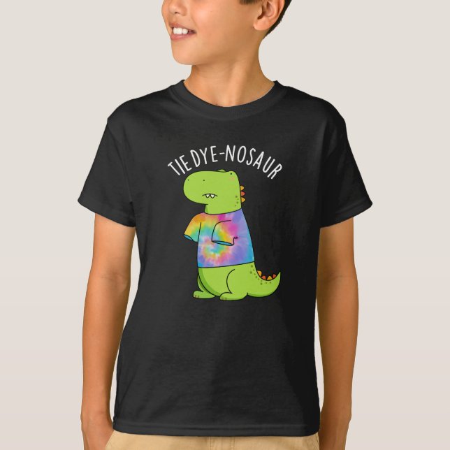 Krawatte-Farbstoff-Nosaur Funny Dinosaur Pun Dark  T-Shirt (Vorderseite)