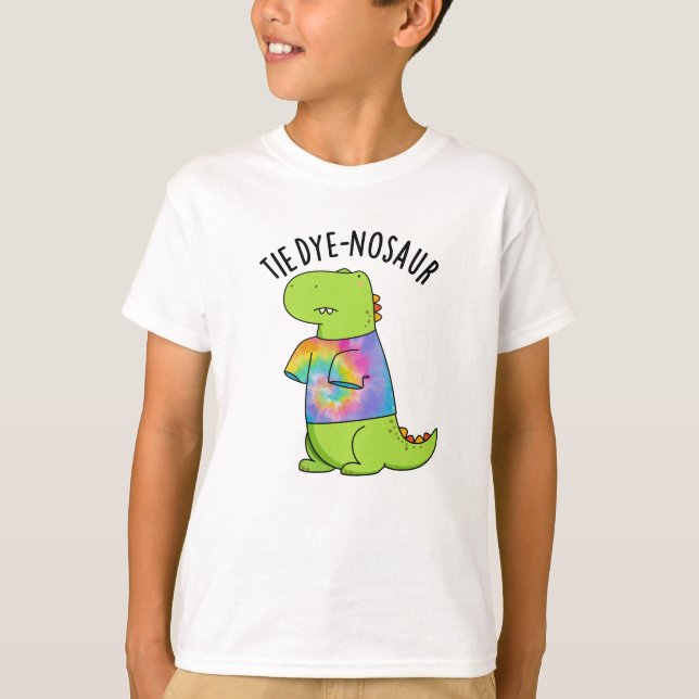 Krawatte-Farbstoff-Nosaur Funny Dinosaur Pun T-Shirt (Vorderseite)